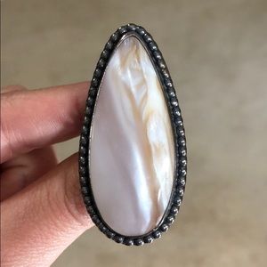 Large mother of pearl ring